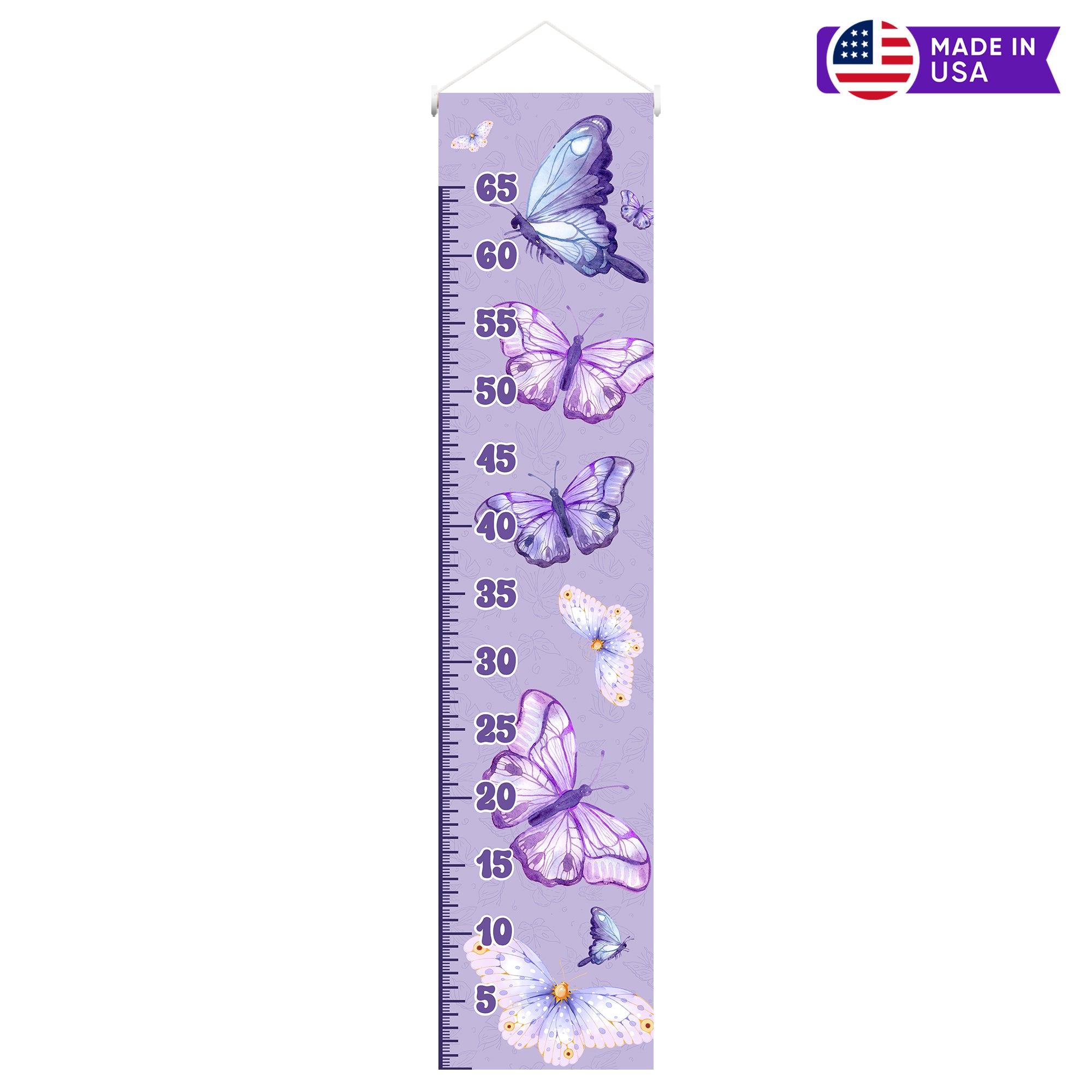 Purple Butterfly Kids Growth Chart