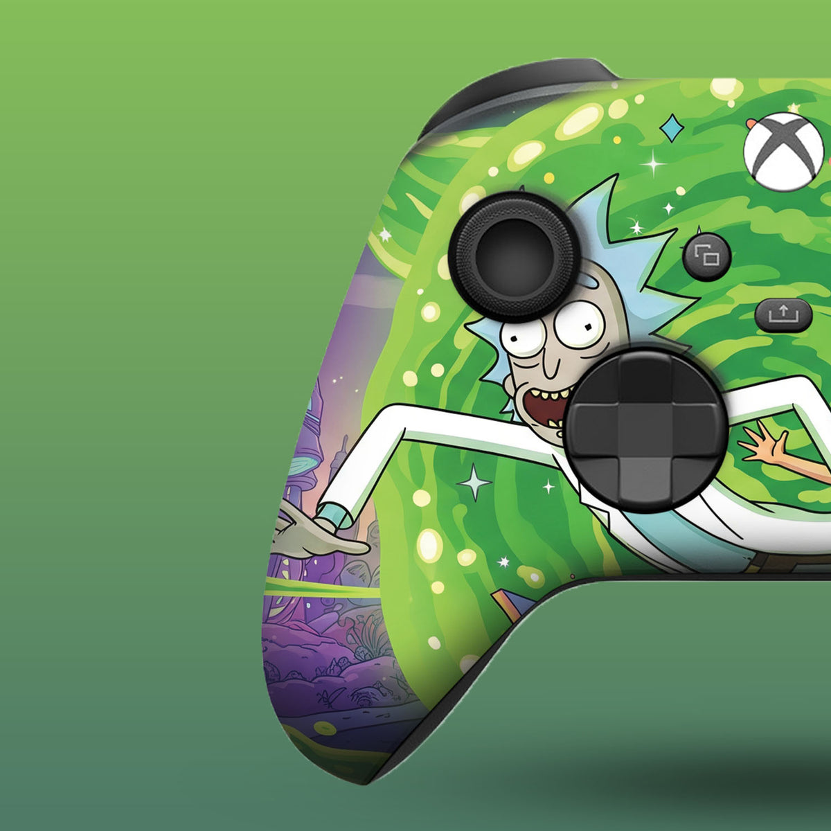 Rick And Morty Getting Sucked Into A Portal Xbox Series X/S Controller