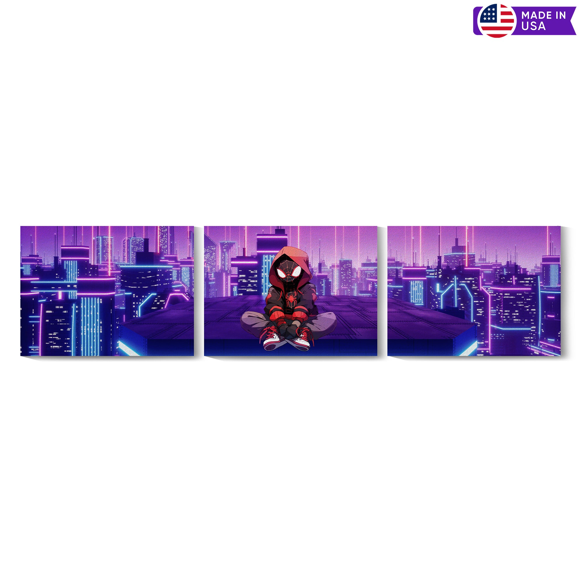 Swing into Action with Spiderman City Wall Canvas