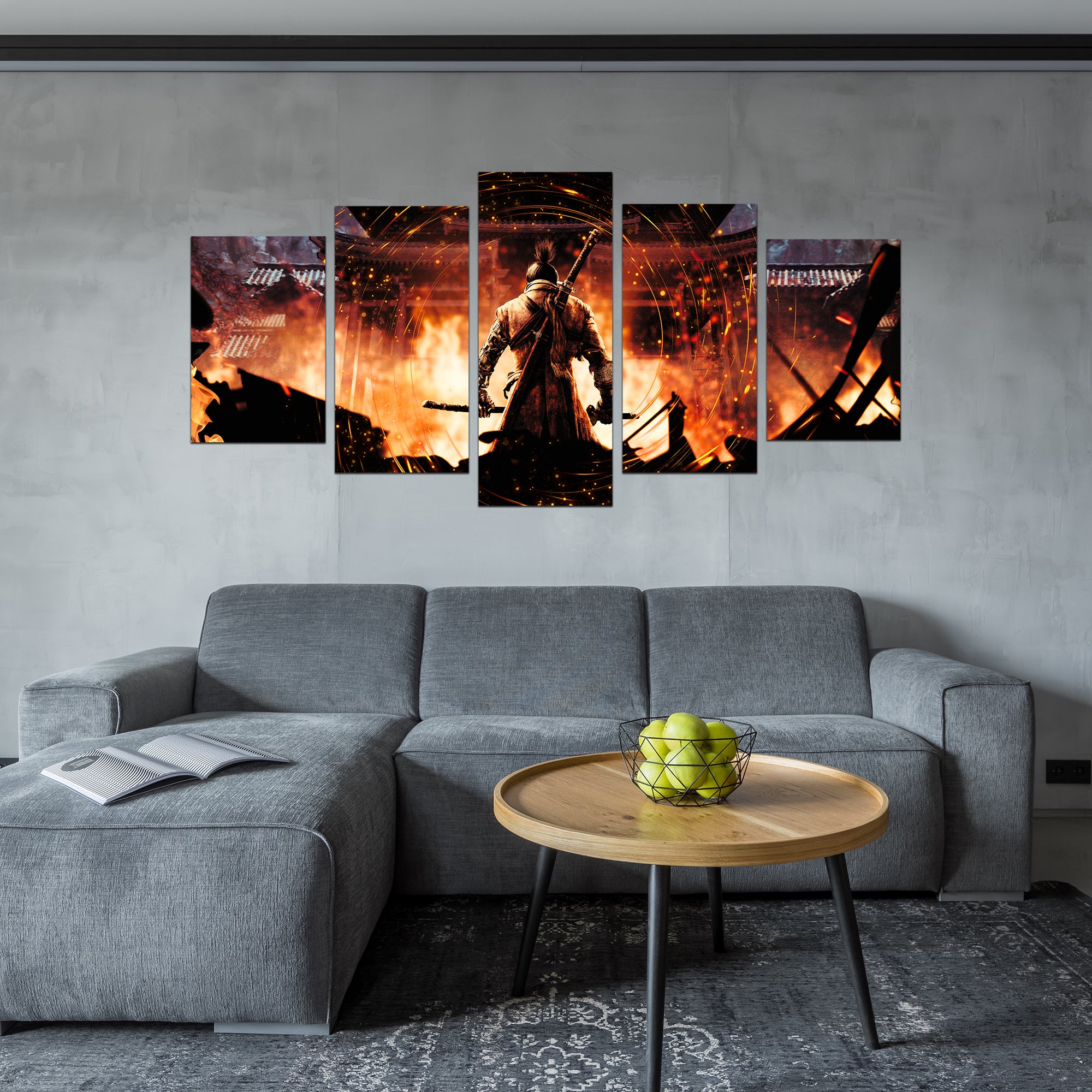 Sekiro-Inspired Wall Canvas Set - Captivating Battle Scenes, High-Quality Print Resolution