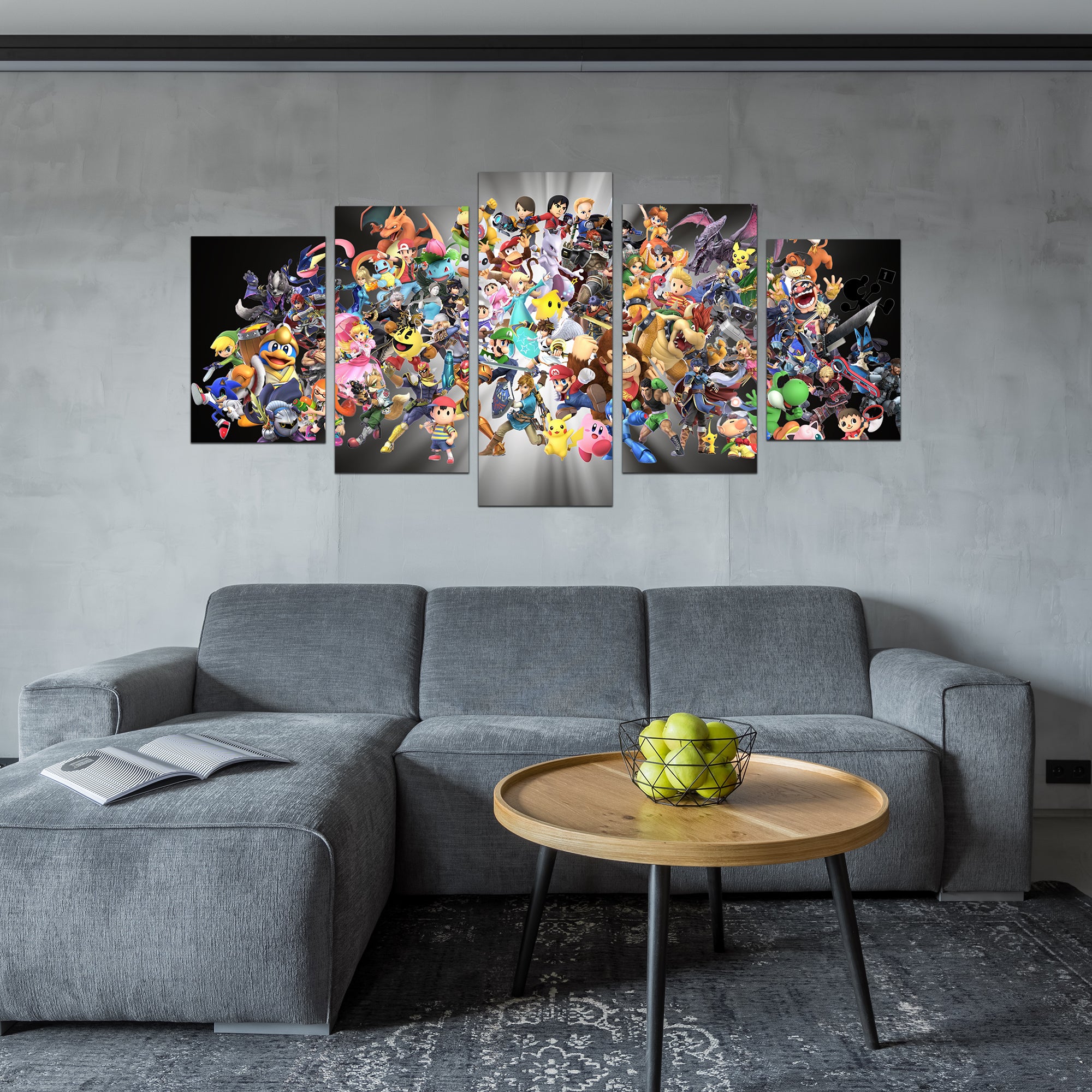 Super Smash Bros Wall Canvas Set - High-Quality Prints, Iconic Characters, Vivid Colors