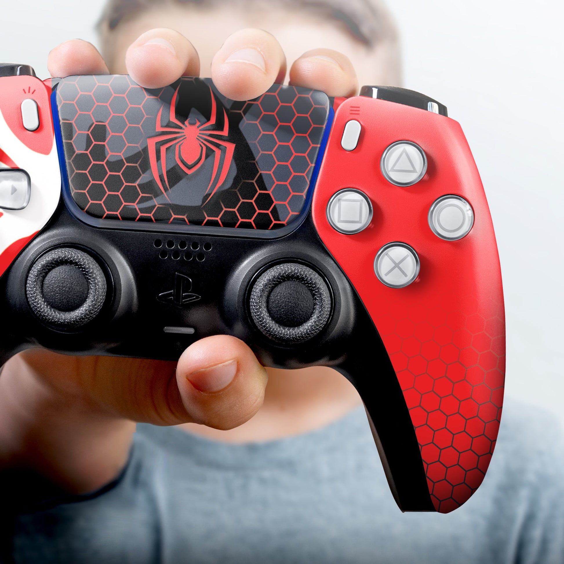 Spiderman Morales PS5 Custom Design Non-modded Front design