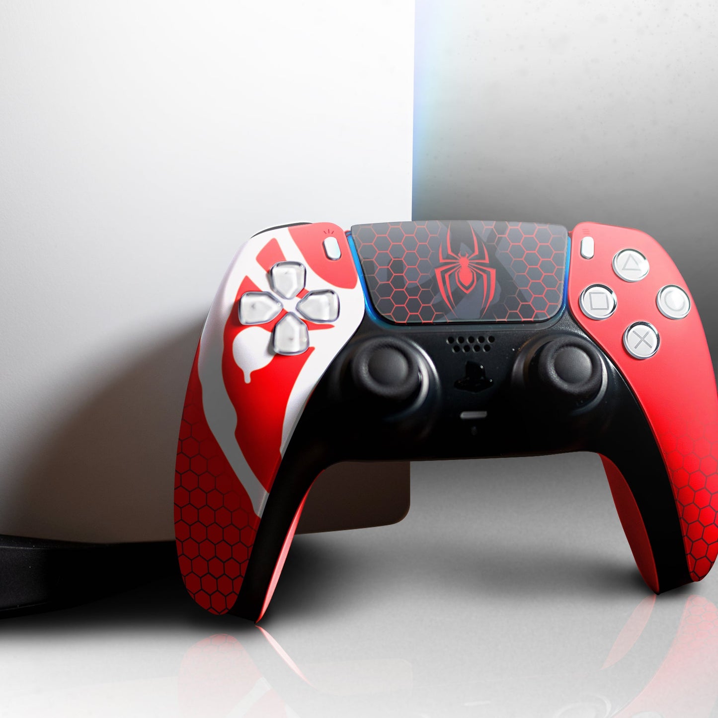 Spiderman Morales PS5 Custom Design Modded Front design