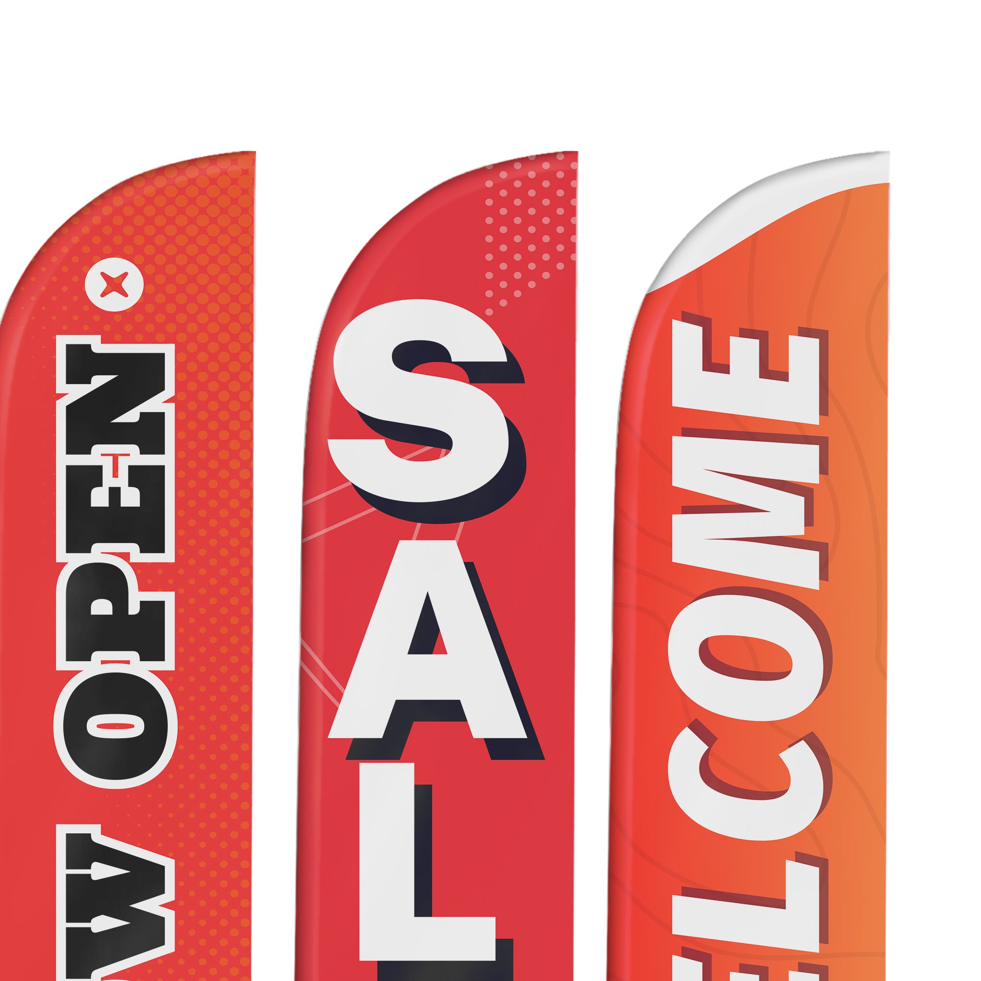 Now Open - Sale - Welcome Feather Flag + Pole set 3 Pieces Feather Flag / Swooper Flag