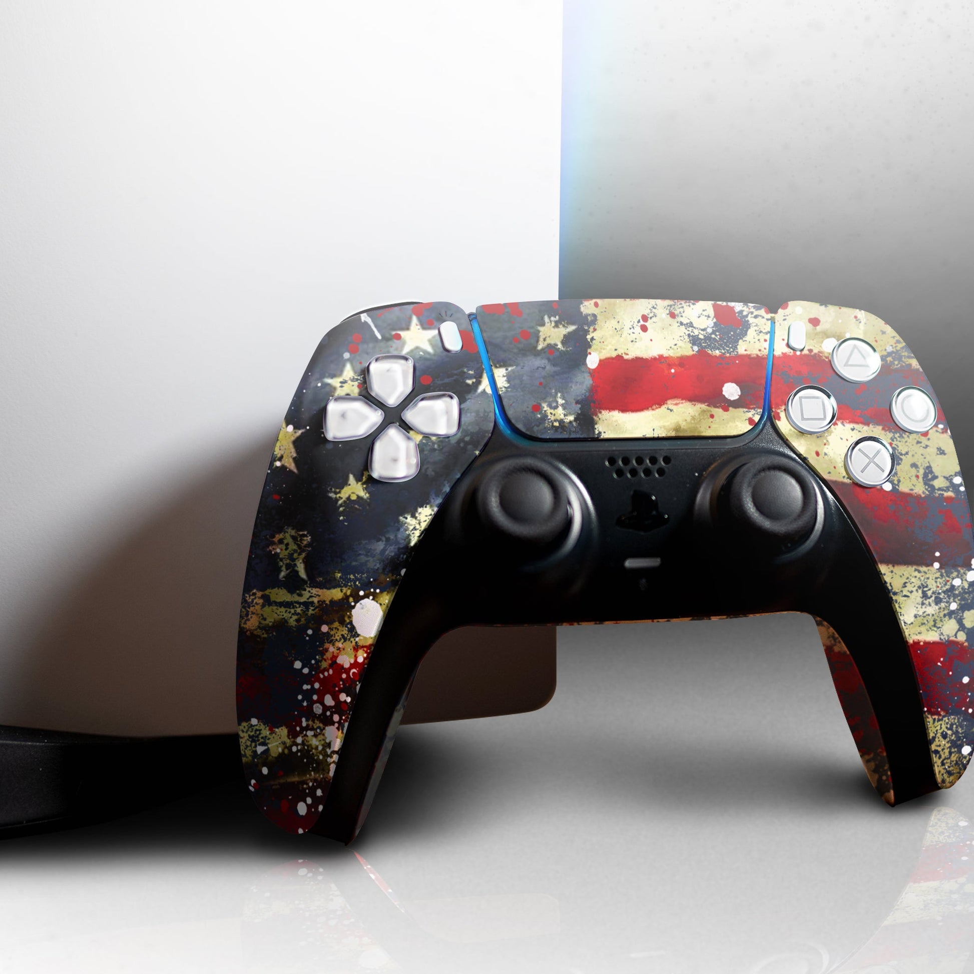 Tattered Flag PS5 Custom Controller Modded Front design