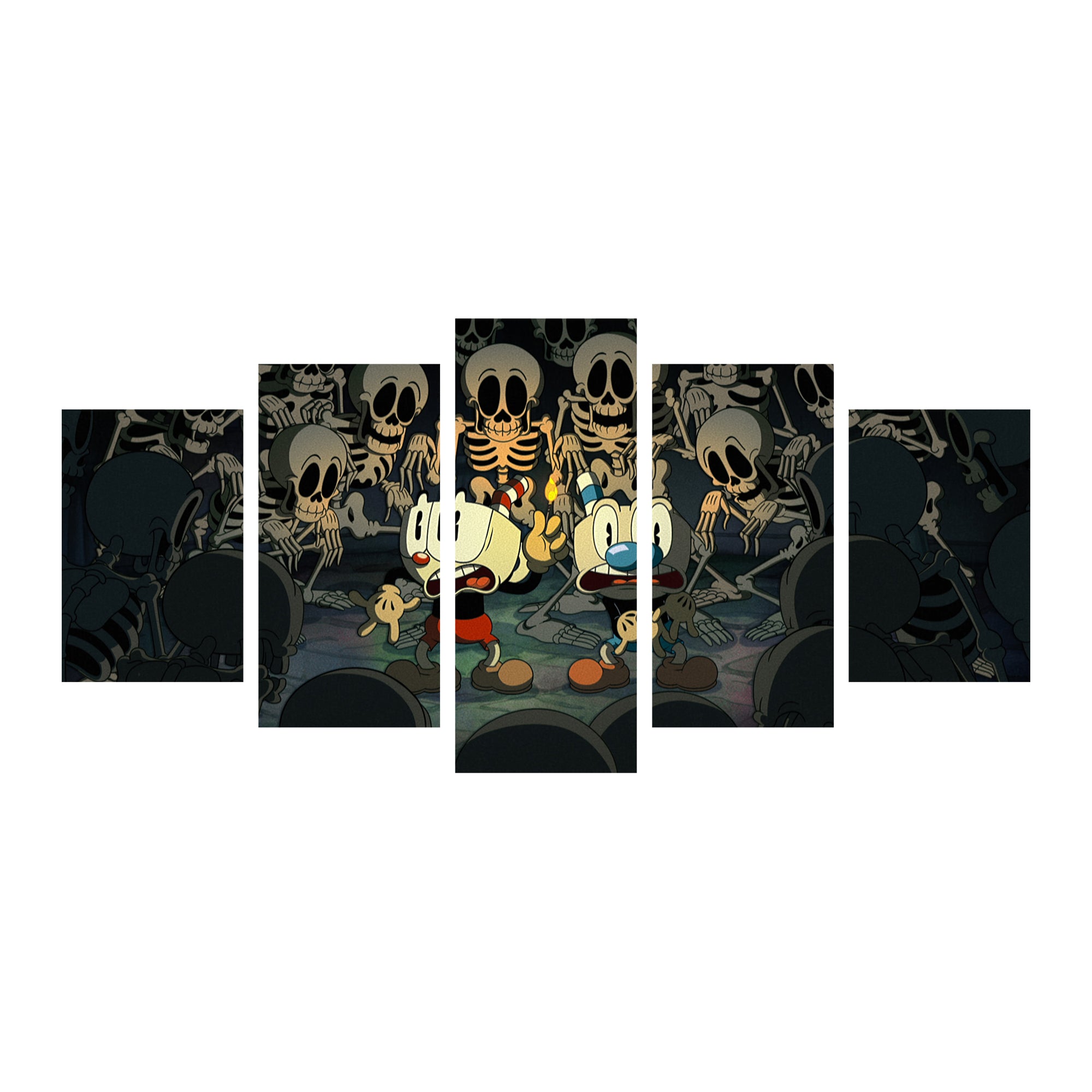 Cuphead Canvas Art Collection: 5-Piece Canvas Set for Gaming Enthusiasts