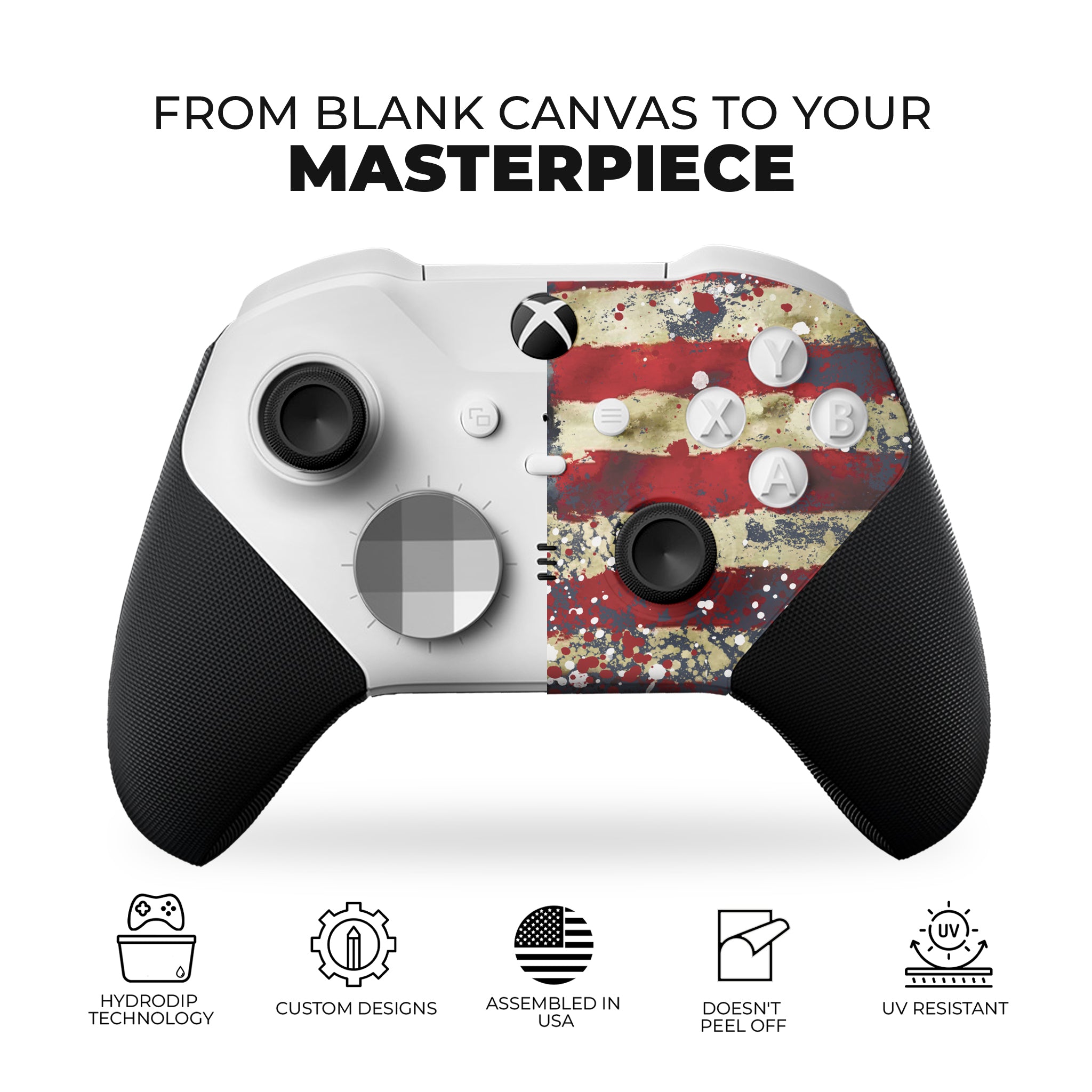 USA Tattered Flag Xbox Elite Controller Series 2 Core