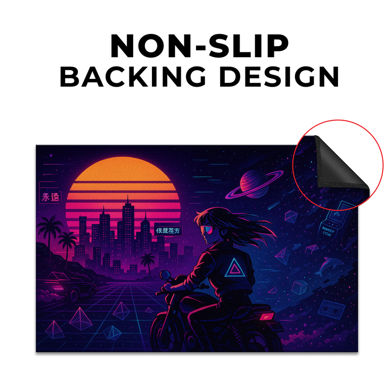 Vapor Wave Neon Inspired Decor Rug- 62x40 inches