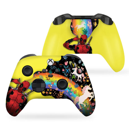 Deadpool & Unicorn Custom Xbox Series X Controller Wireless compatible with X-box One/X-box Series X/S Front and Back Print
