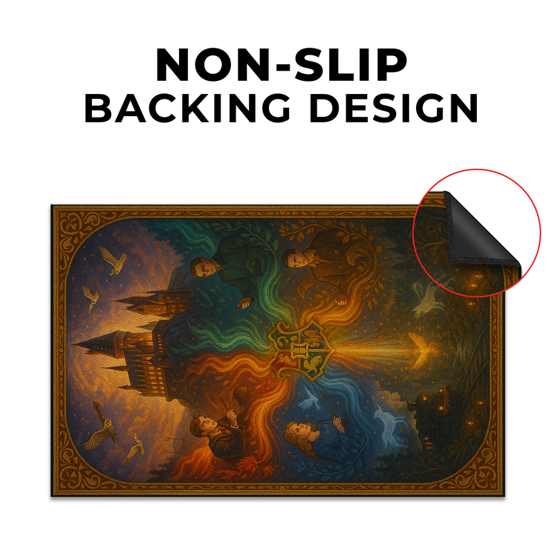 Harry Potter Hogwarts Inspired Decor Rug- 62x40 inches