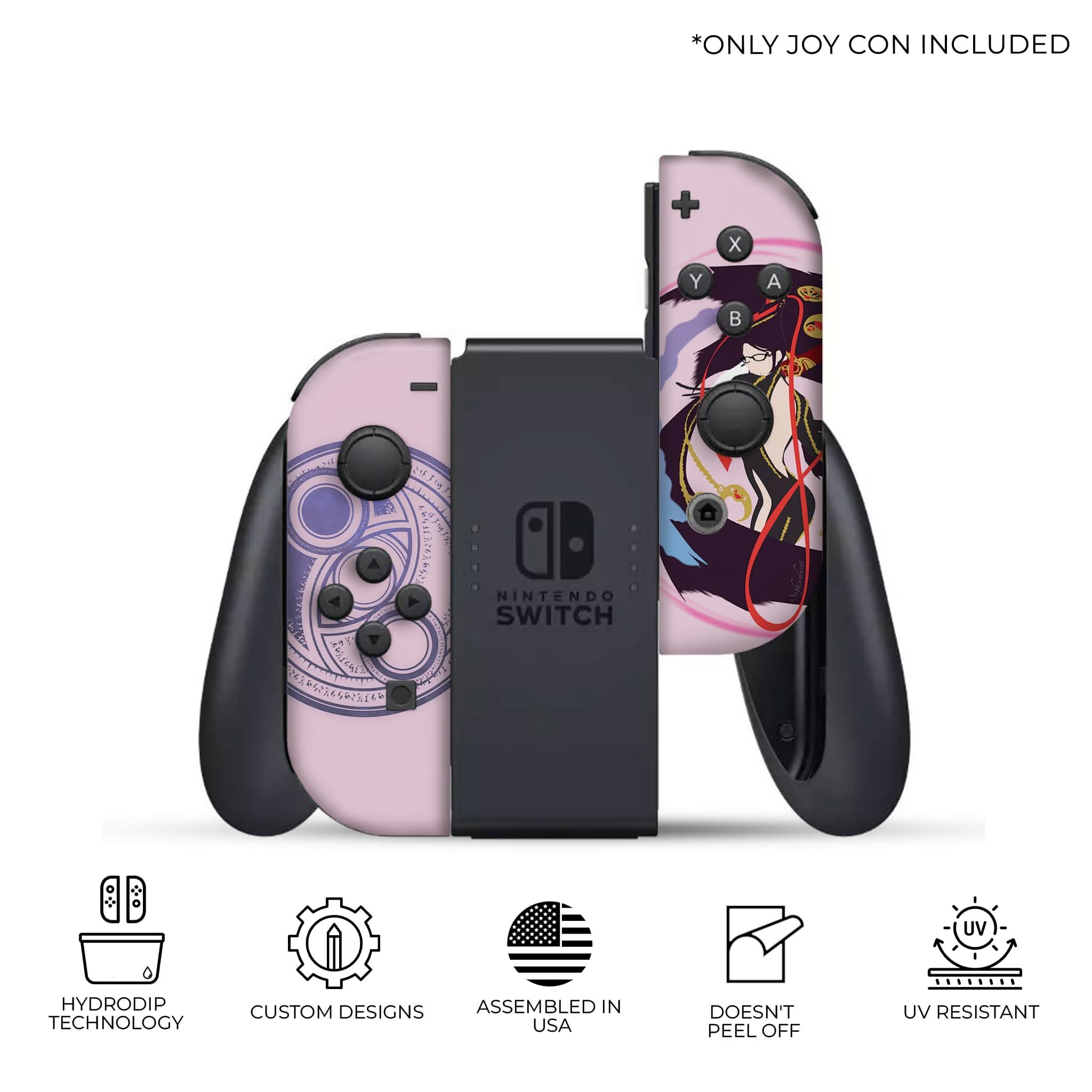 Nintendo Switch Joycons Custom Proudly Customized  with Advanced Permanent Hydro-Dip Technology