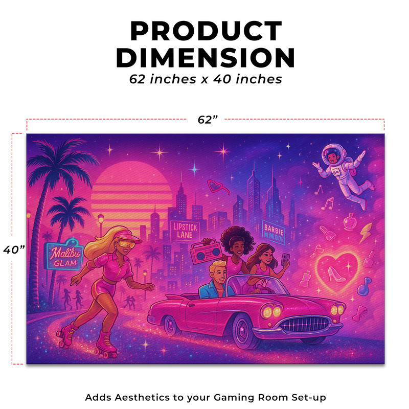 Barbie Inspired Decor Rug- 62x40 inches