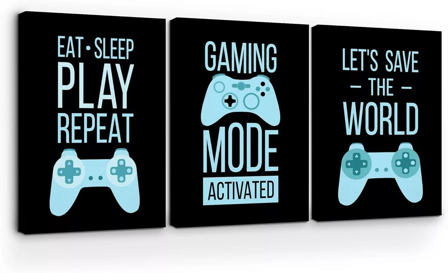 Eat Sleep Game Repeat Wall Canvas Set of 1