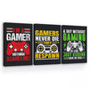 Gamers Never Die Wall Canvas Set of 3 - 16x24