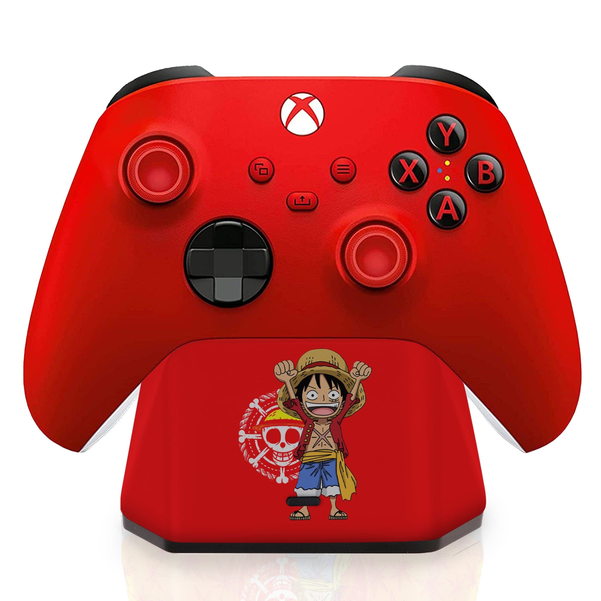 One Piece Red Xbox Series X Controller with Charging Station