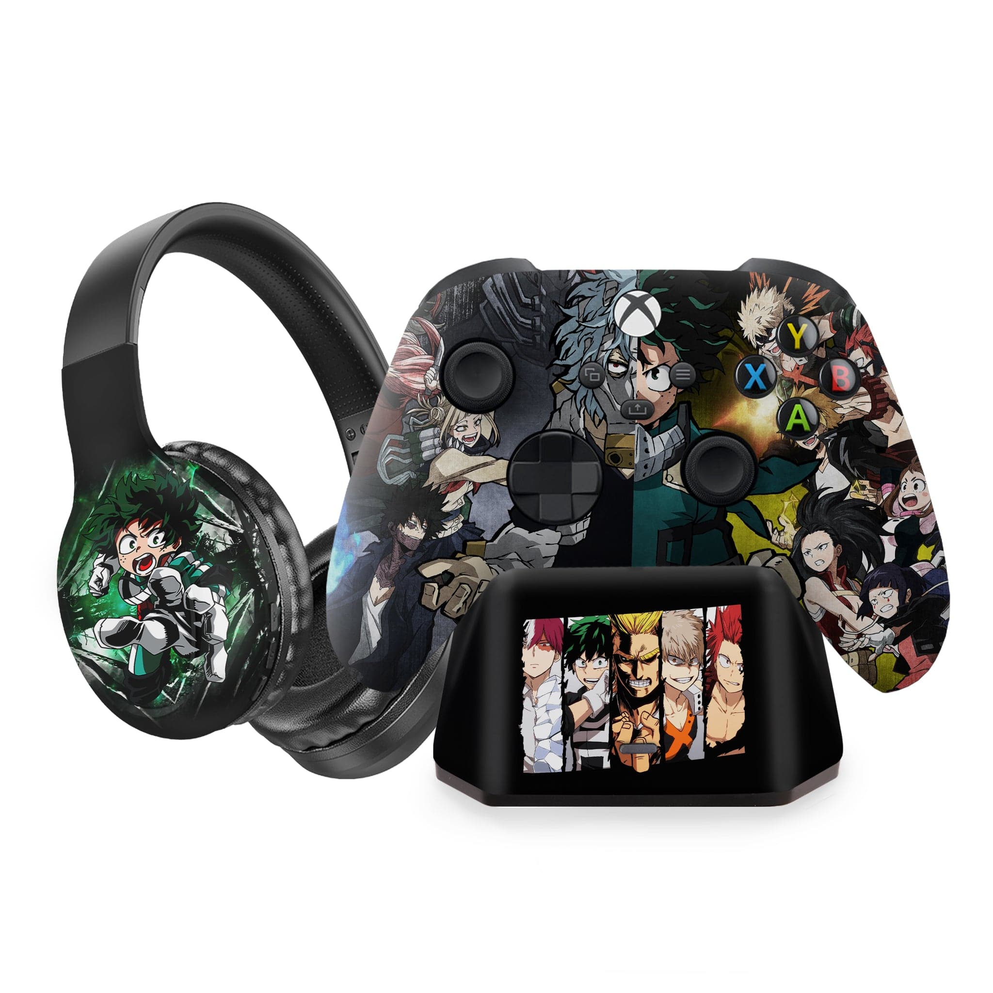 My Hero Academia inspired Xbox Series X Modded Controller with Charging Station & Headphone