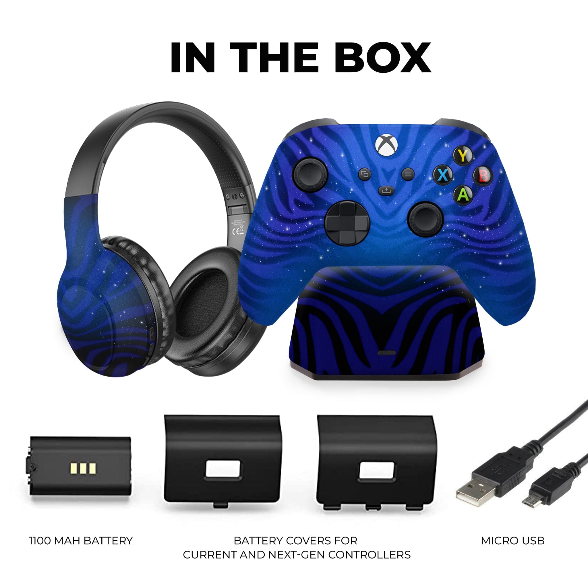 Avatar: The way of Water inspired Xbox Series X Modded Controller with Charging Station & Headphone