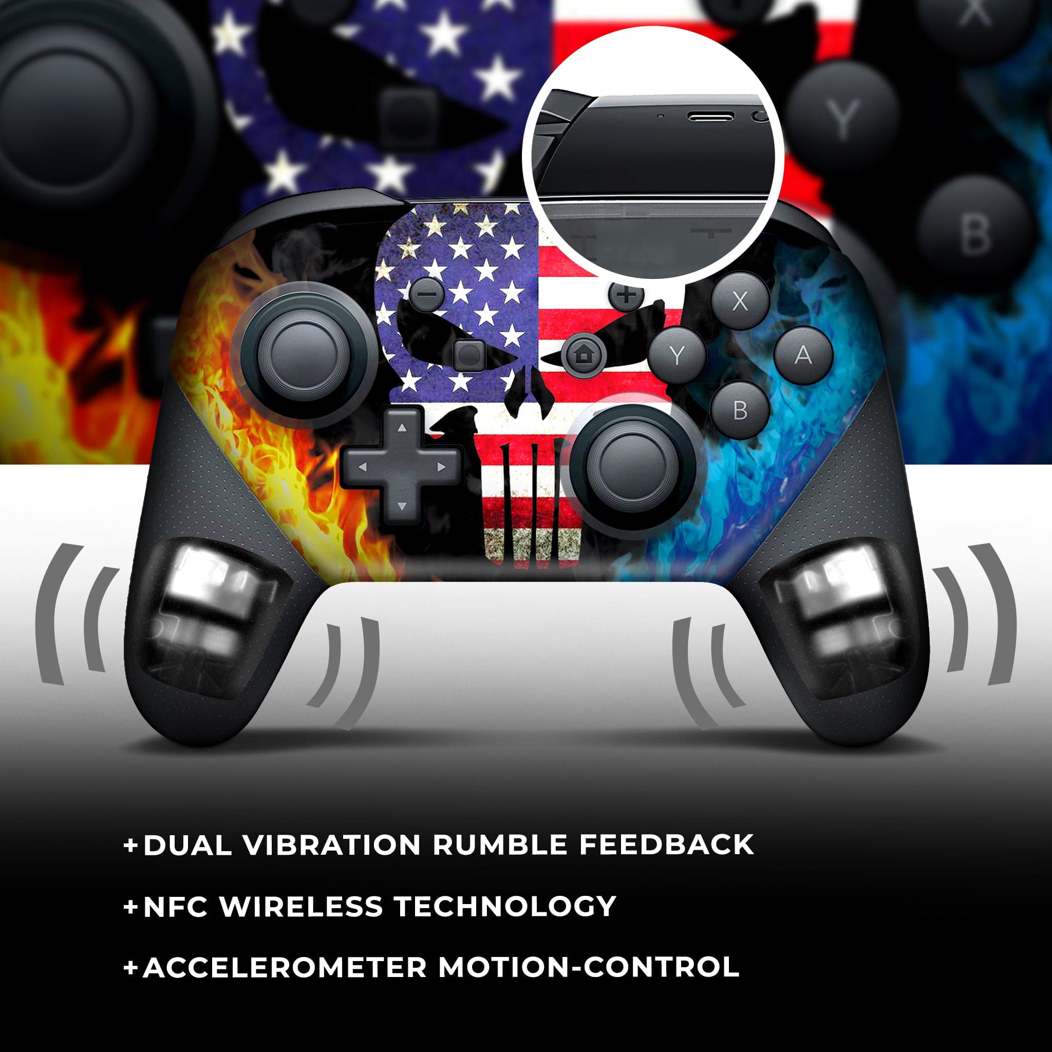 American Punisher Custom Nintendo Switch Pro Controller