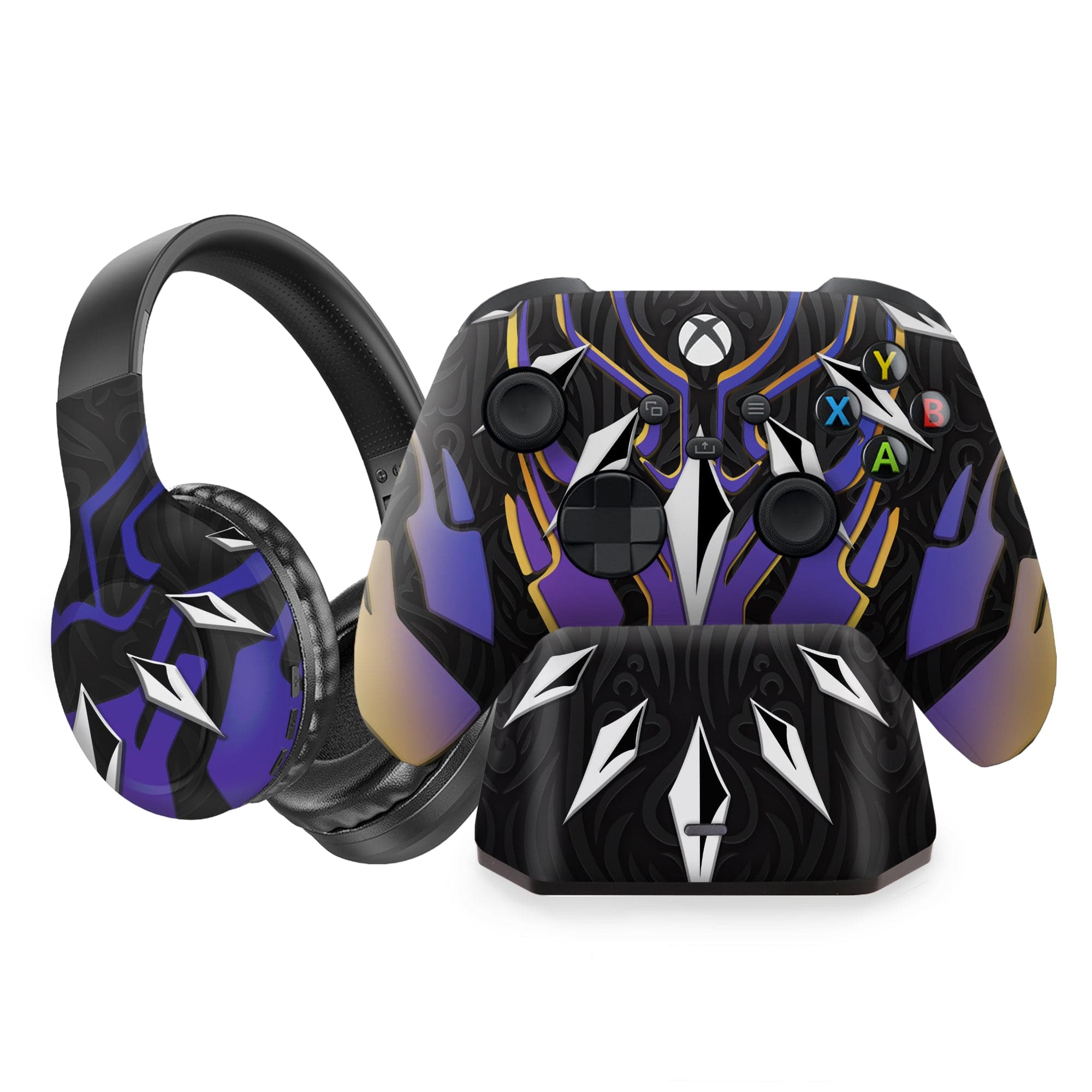 Black Panther 2: Wakanda Forever inspired Xbox Series X Modded Controller with Charging Station & Headphone