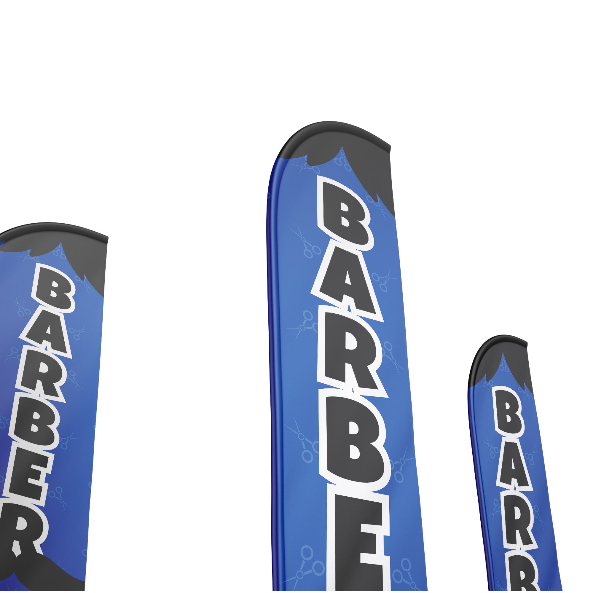 Blue Black Barber Feather Flag  / Swooper Flag