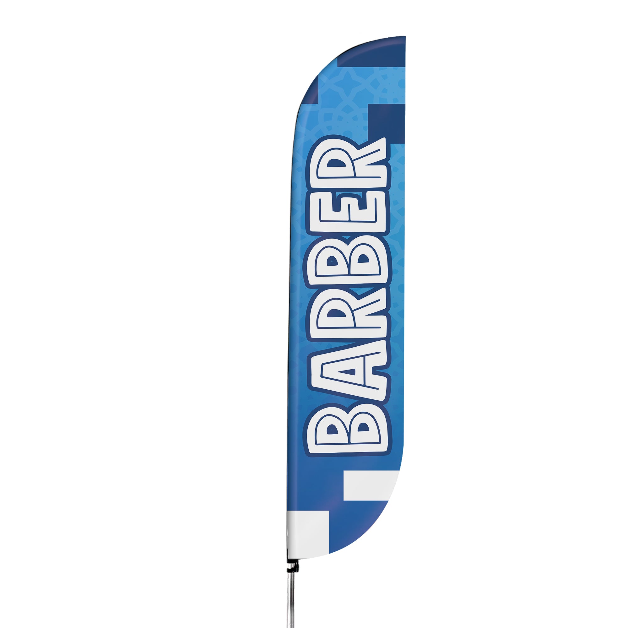 Light Blue Barber Feather Flag / Swooper Flag