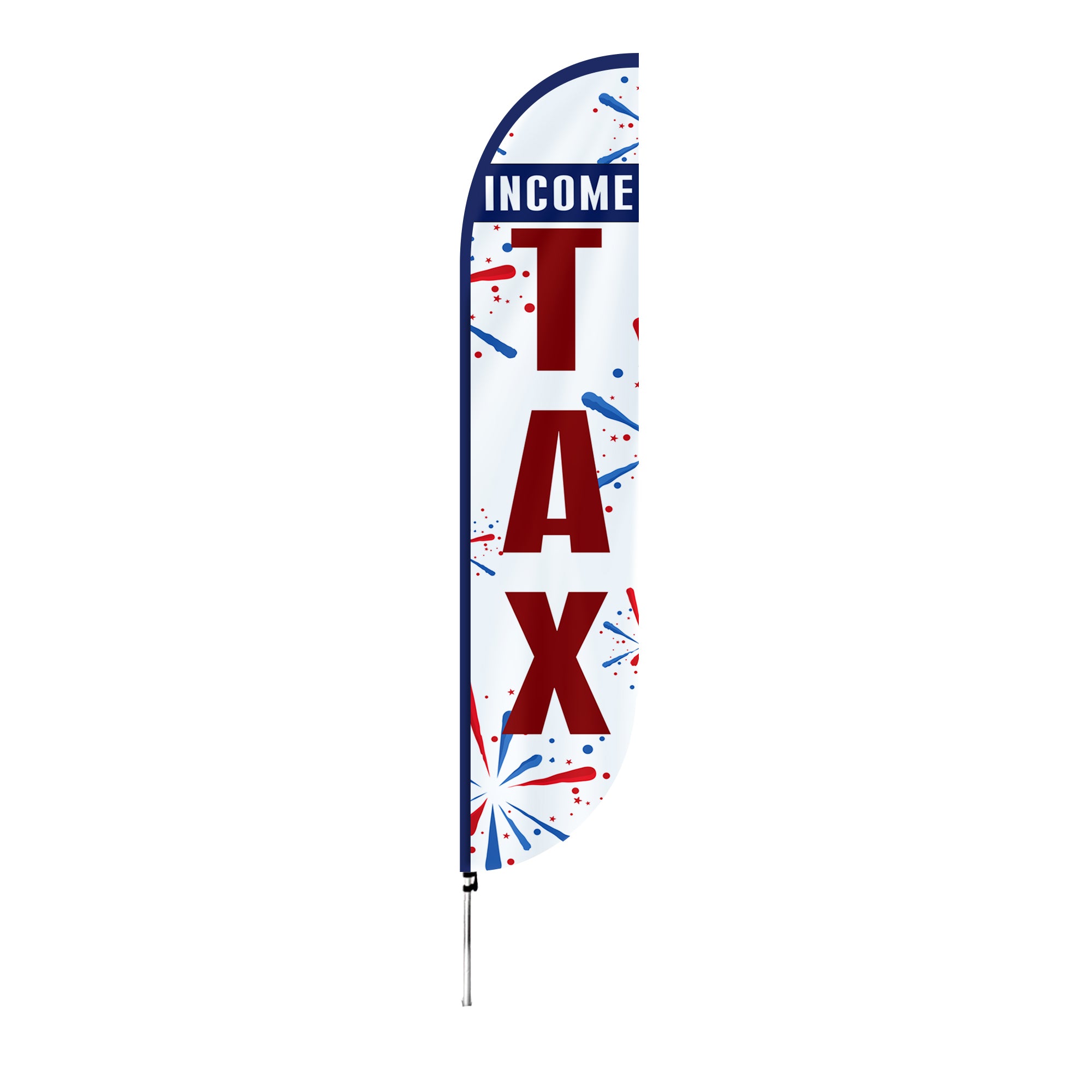 Income Tax White Feather Flag / Swooper Flag