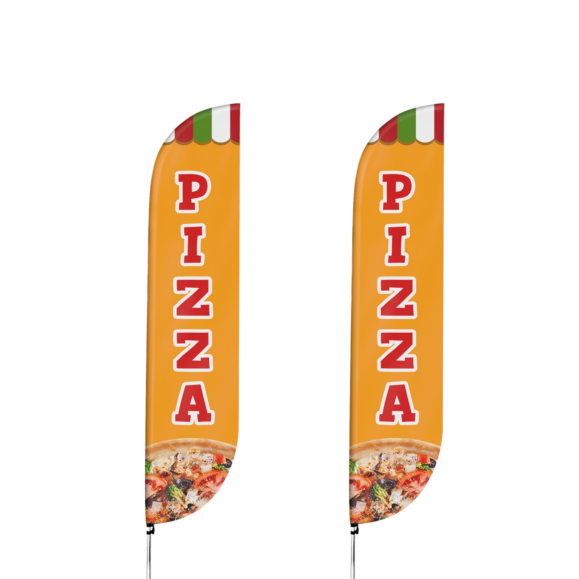 Orange Pizza 2 Pieces Feather Flag / Swooper Flag