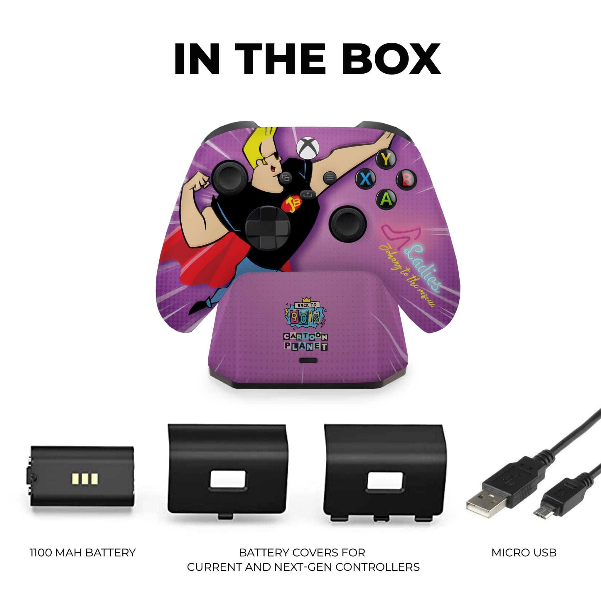 Johnny Bravo Inspired Xbox Series X Controller with Charging Station | Xbox Series X