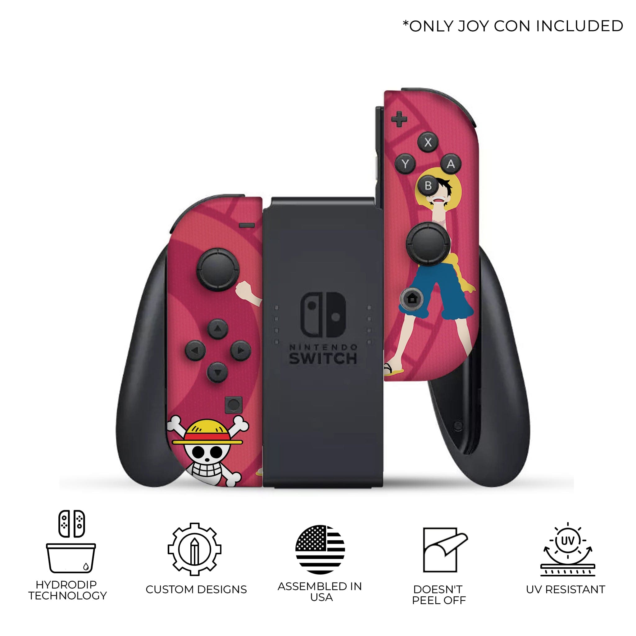 Luffy One Piece Inspired Nintendo Switch Joy-Con Left and Right Switch Controllers by Nintendo